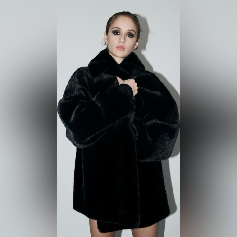 NWOT Zara Faux Fur Coat ZW Collection